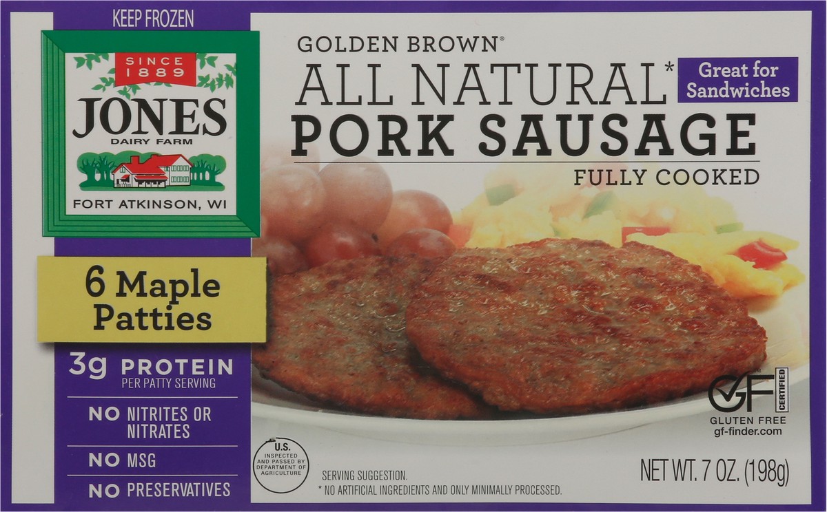 slide 9 of 9, Jones Dairy Farm Golden Brown Maple Pork Sausage Patties 6 ea, 6 ct