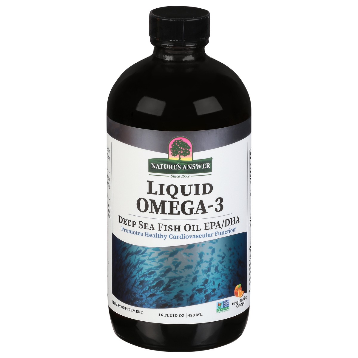 slide 1 of 4, Nature's Answer Liquid Omega-3 Deep Sea Fish Oil EPA / DHA, Natural Orange, 16 oz