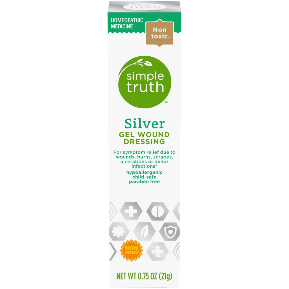 slide 1 of 4, Simple Truth Silver Gel Wound Dressing, 0.75 oz