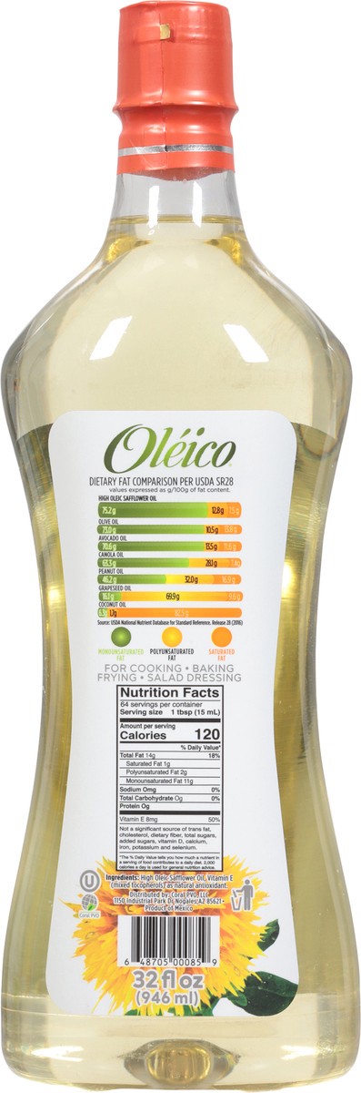 slide 2 of 14, Oleico High Oleic Expeller Pressed Safflower Oil 32 fl oz, 32 fl oz