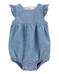 Oshkosh Baby Heart Bubble Romper Blue 6m