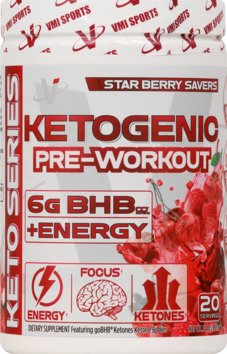 slide 8 of 11, VMI Ketogenic Star Berry Savers Pre-Workout 8.25 gr, 8.18 oz