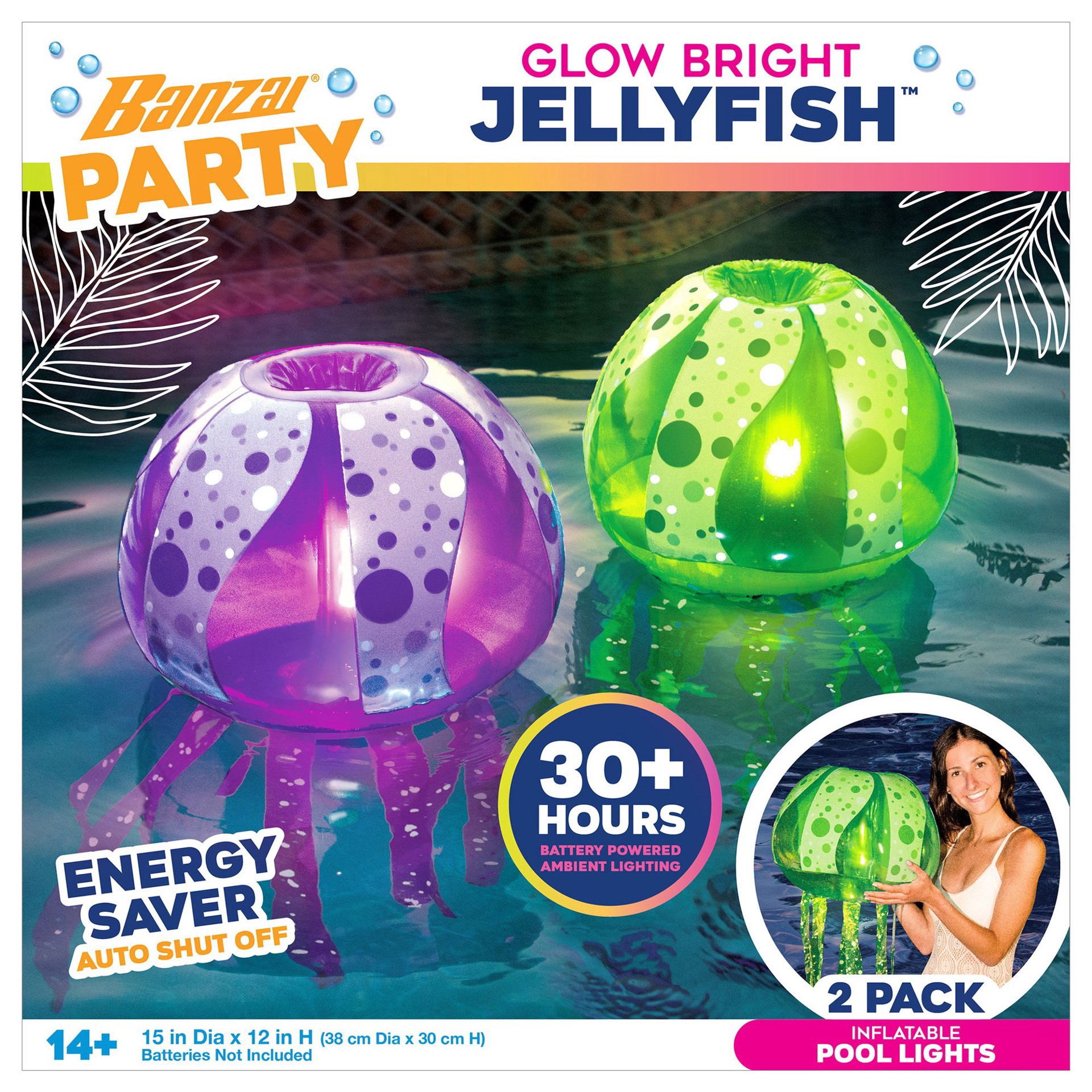 slide 1 of 1, Banz Jellyfish Pool Lights - 2 CT, 2 ct