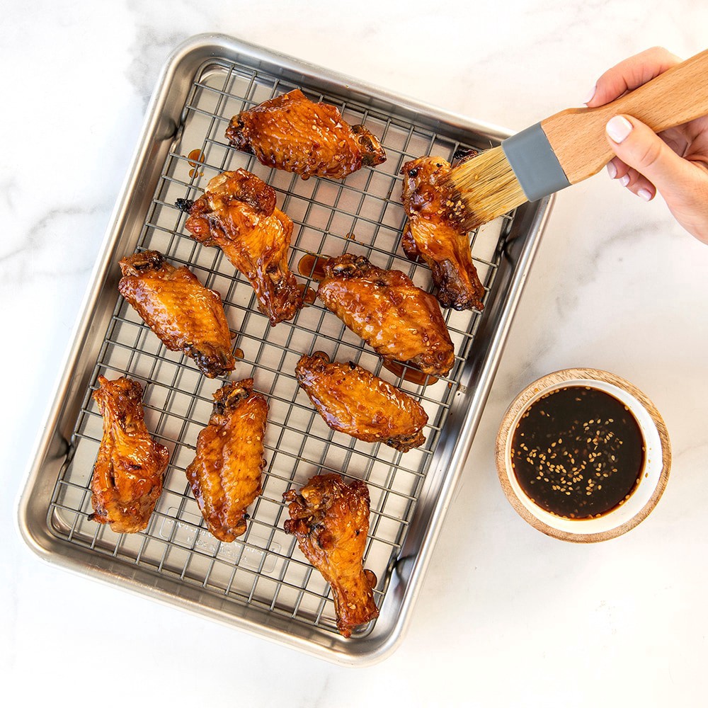slide 2 of 5, Naturals Quarter Sheet With Oven-Safe Nonstick Grid, 2 ct