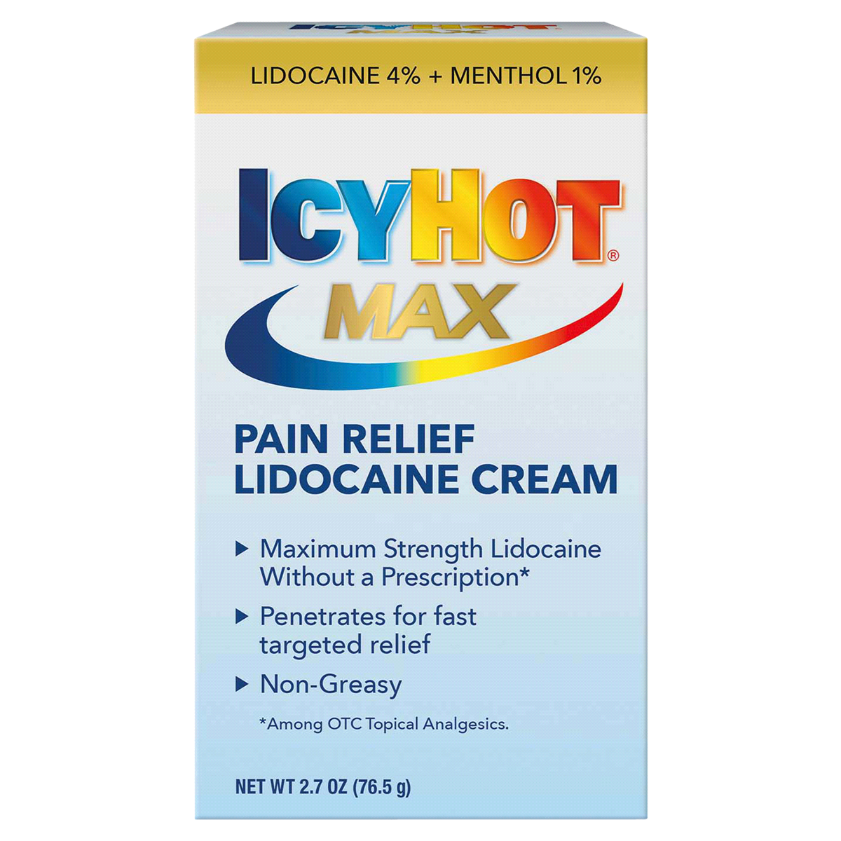 slide 1 of 25, Icy Hot Max Lidocaine Pain Relief Cream 2.7 oz, 2.7 oz