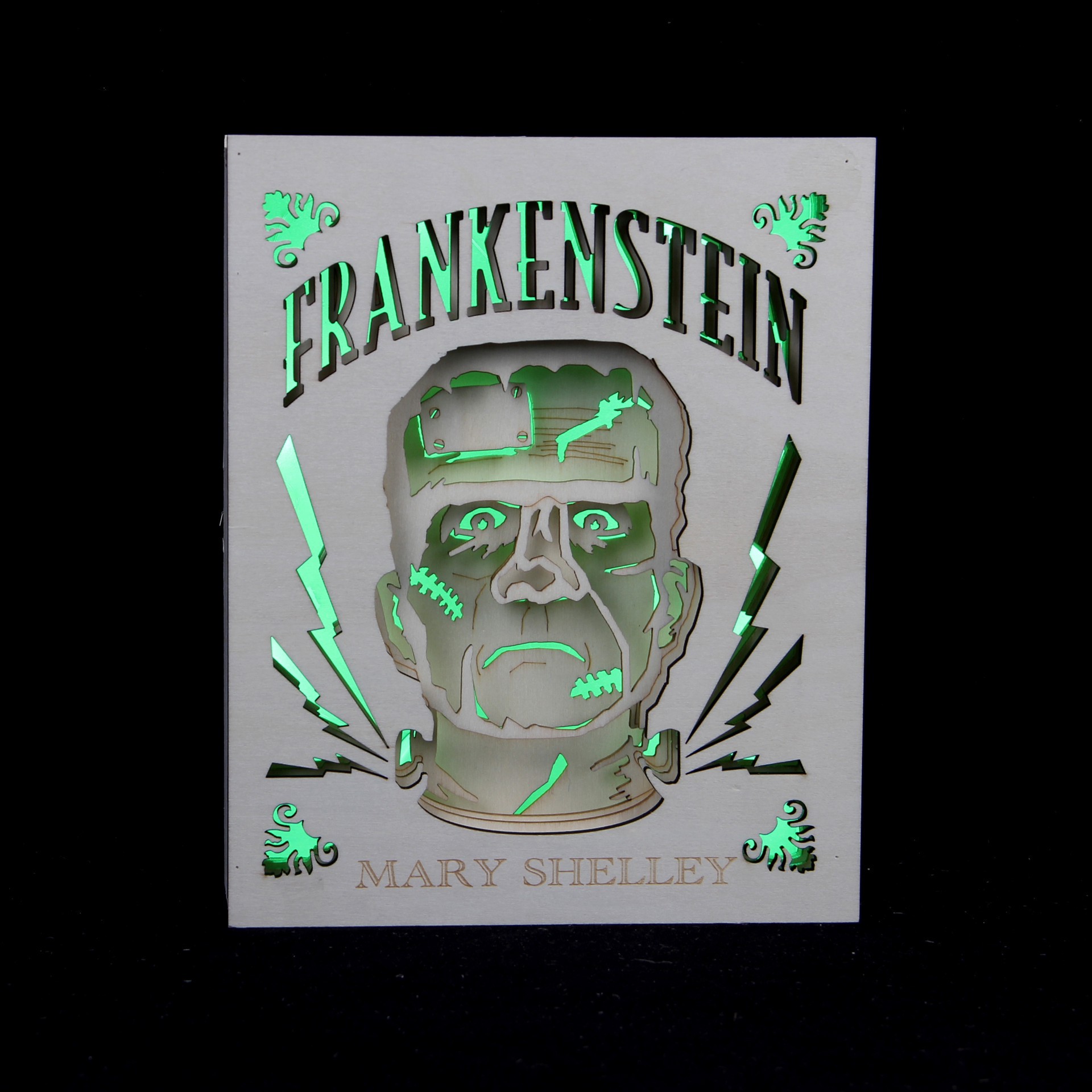 slide 2 of 4, 8.5" Frankenstein Book Diy Led Plywood Decor By Make Market, 8.5 in