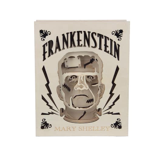 slide 1 of 4, 8.5" Frankenstein Book Diy Led Plywood Decor By Make Market, 8.5 in