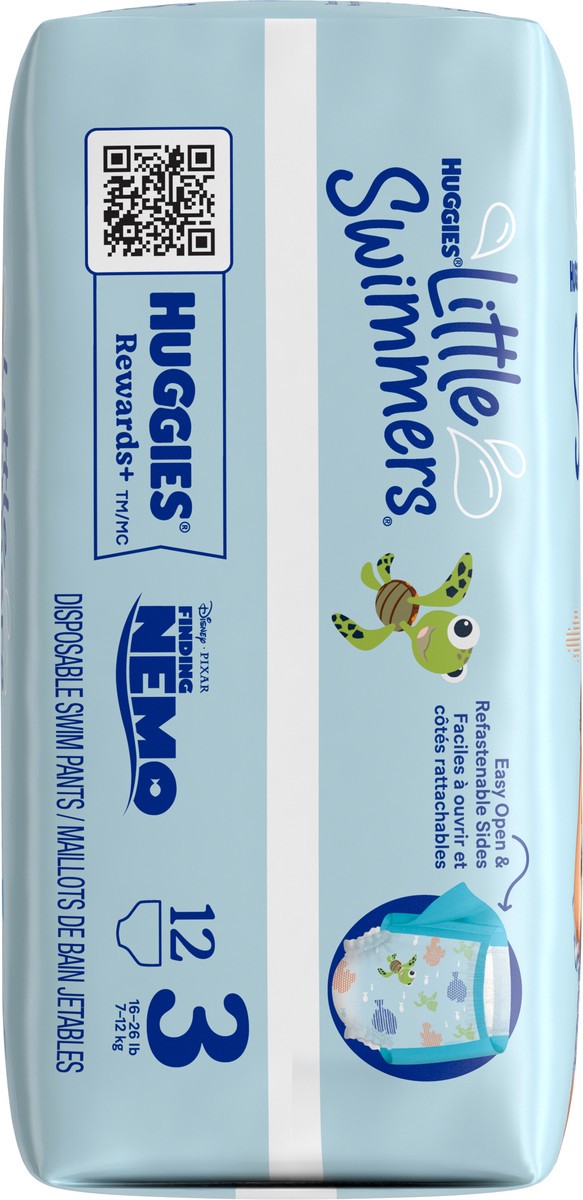 slide 7 of 11, Little Swimmers Disposable Swim Diapers, Size 3 (16-26 lbs), 12 Ct, 12 ct