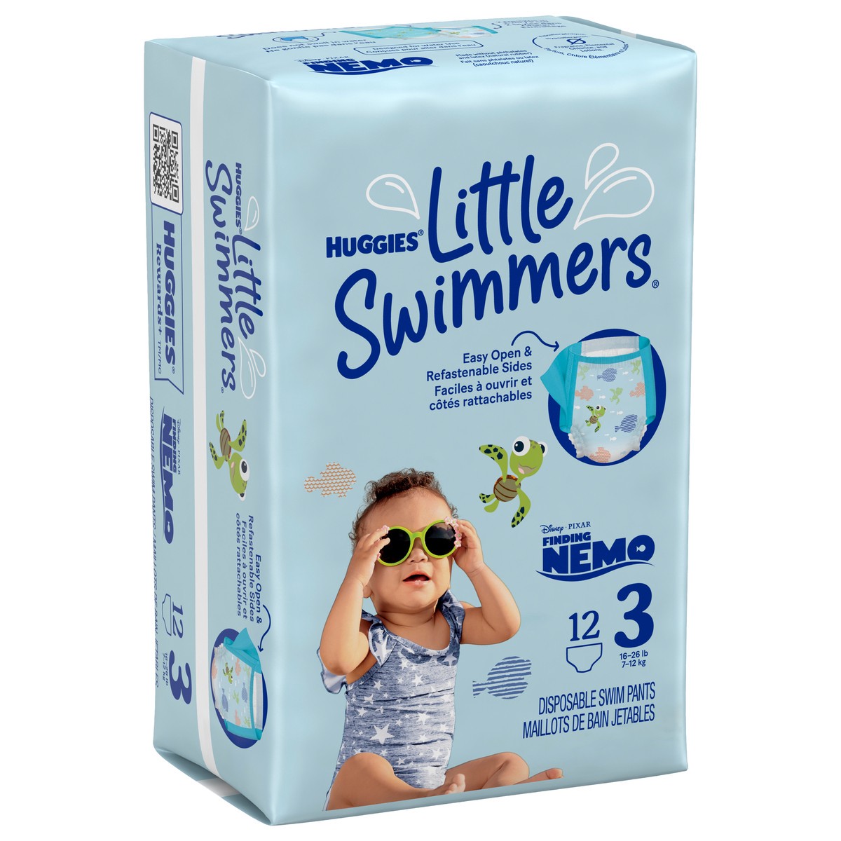 slide 6 of 11, Little Swimmers Disposable Swim Diapers, Size 3 (16-26 lbs), 12 Ct, 12 ct