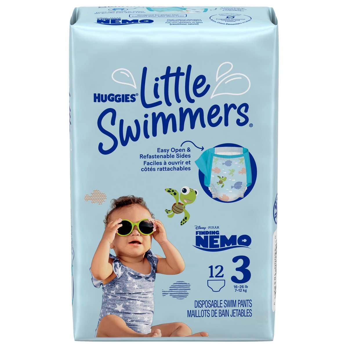 slide 1 of 11, Little Swimmers Disposable Swim Diapers, Size 3 (16-26 lbs), 12 Ct, 12 ct