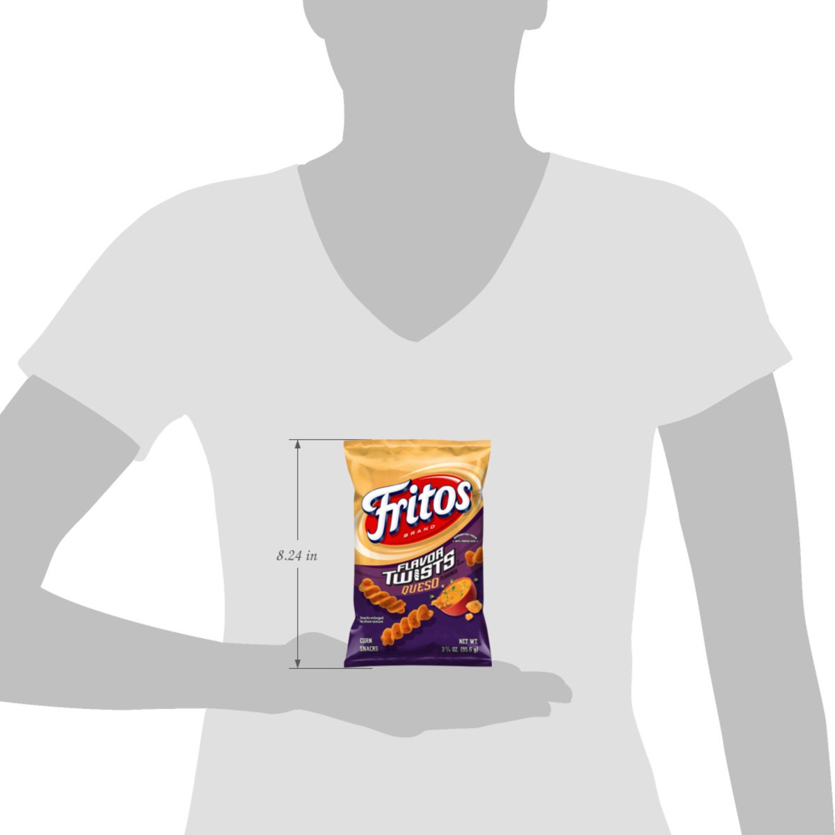 slide 4 of 8, Fritos Flavor Twists Corn Chips Queso Flavored 3 3/8 Oz, 3.375 oz