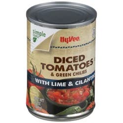 Hy-vee Diced Tomatoes & Green Chilies With Lime & Cilantro