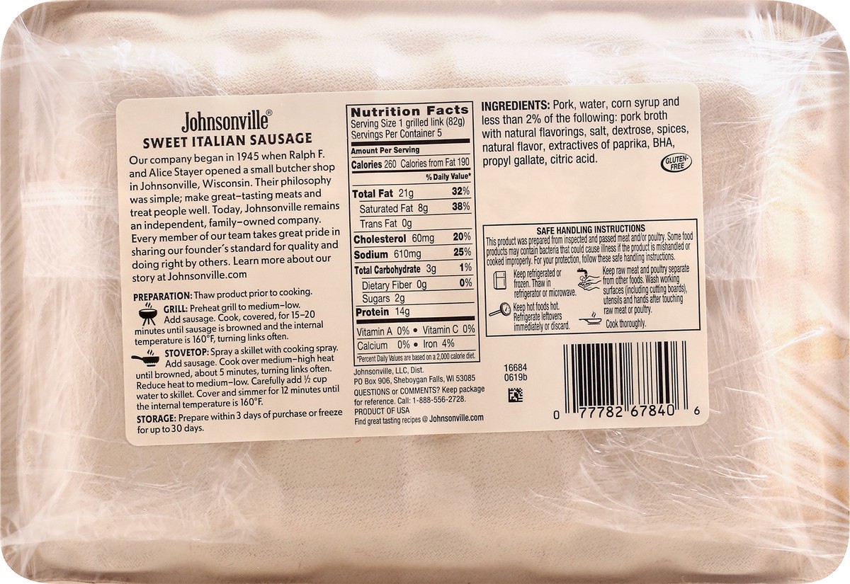 slide 5 of 11, Johnsonville Sweet Italian Sausage 19 oz, 19 oz