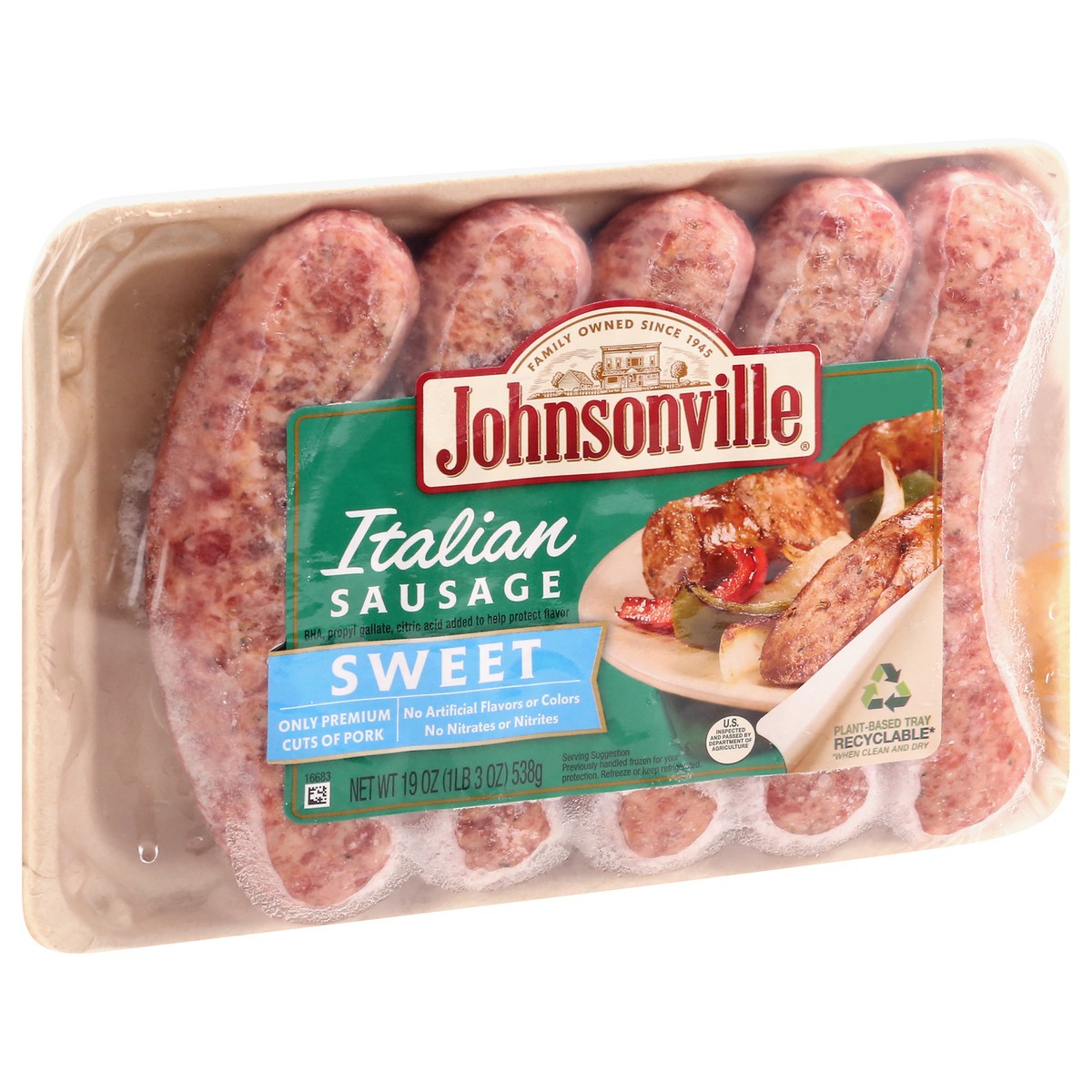 slide 3 of 11, Johnsonville Sweet Italian Sausage 19 oz, 19 oz