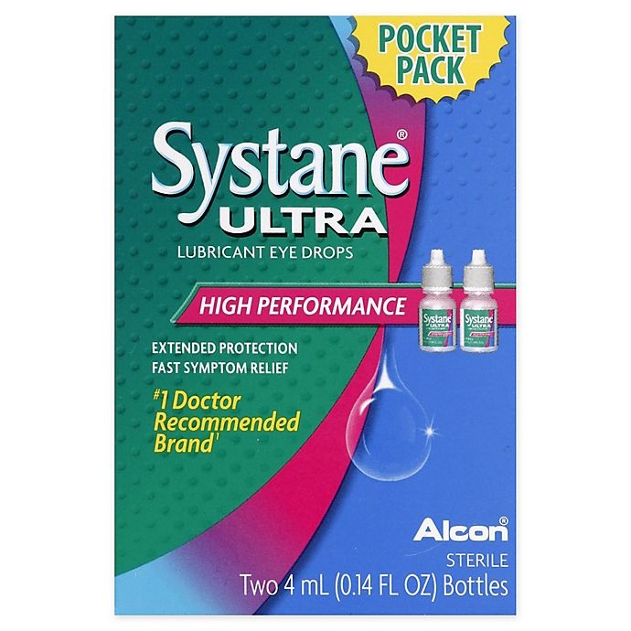 slide 2 of 3, Systane Ultra Eye Drops, Lubricant, High Performance, Pocket Pack, 2 ct; 0.14 fl oz