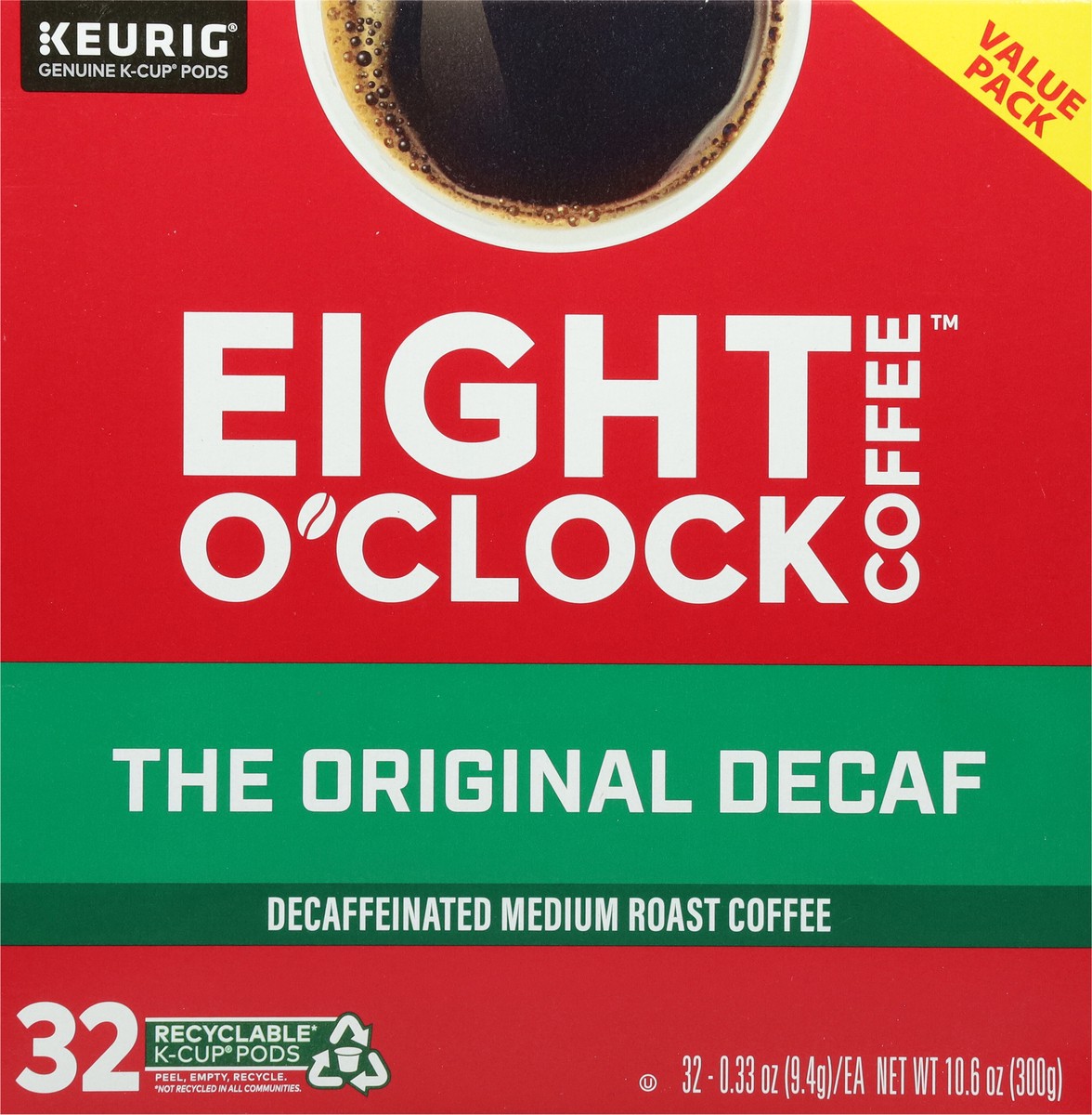 slide 9 of 14, Eight O'Clock Coffee Decaffeinated Medium Roast The Original Decaf Coffee Value Pack 32 - 0.33 oz K-Cup Pods, 32 ct