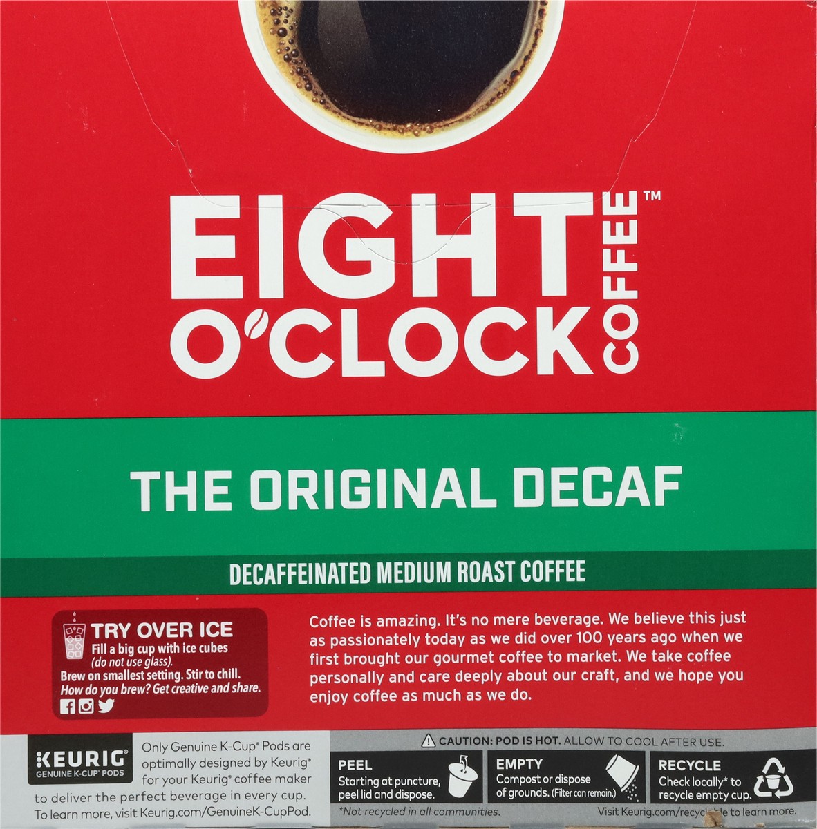 slide 12 of 14, Eight O'Clock Coffee Decaffeinated Medium Roast The Original Decaf Coffee Value Pack 32 - 0.33 oz K-Cup Pods, 32 ct