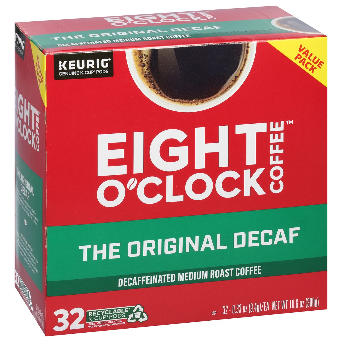 slide 3 of 14, Eight O'Clock Coffee Decaffeinated Medium Roast The Original Decaf Coffee Value Pack 32 - 0.33 oz K-Cup Pods, 32 ct