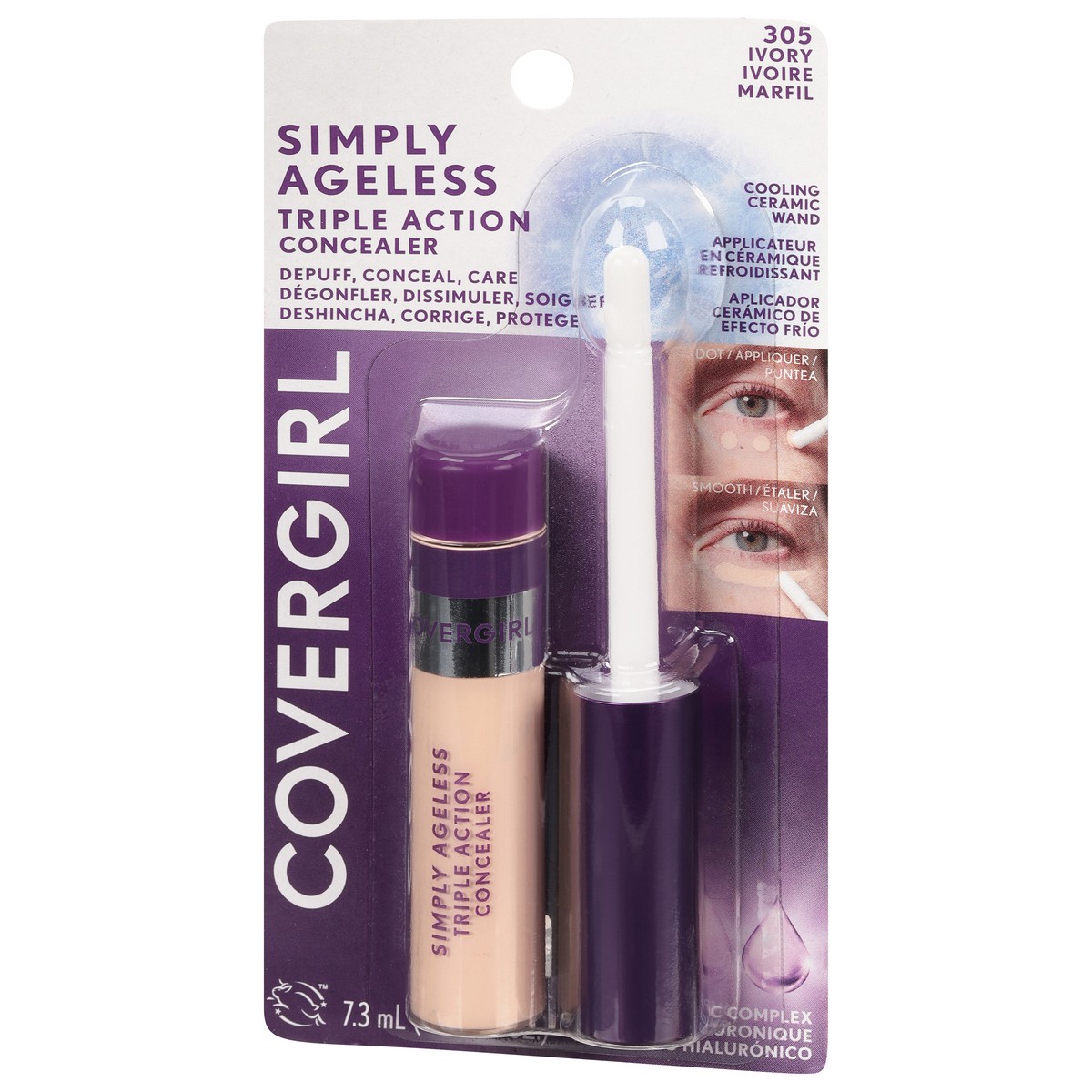 slide 7 of 9, Covergirl 305 Ivory Simply Ageless Triple Action Concealer 0.24 fl oz, 0.24 fl oz