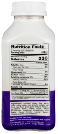 slide 2 of 4, Oats Overnight Blueberry Muffin Shake - 2.2 oz, 2.2 oz