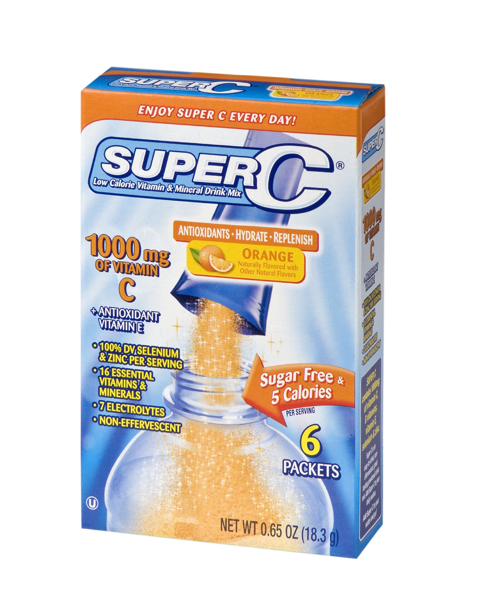 slide 1 of 2, Super C Powdered Drink Sticks, Orange - 6 ct, 6 ct