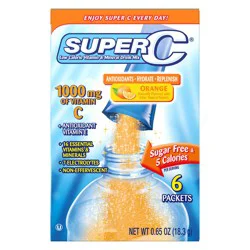Super C Powdered Drink Sticks - Orange - 6 ct