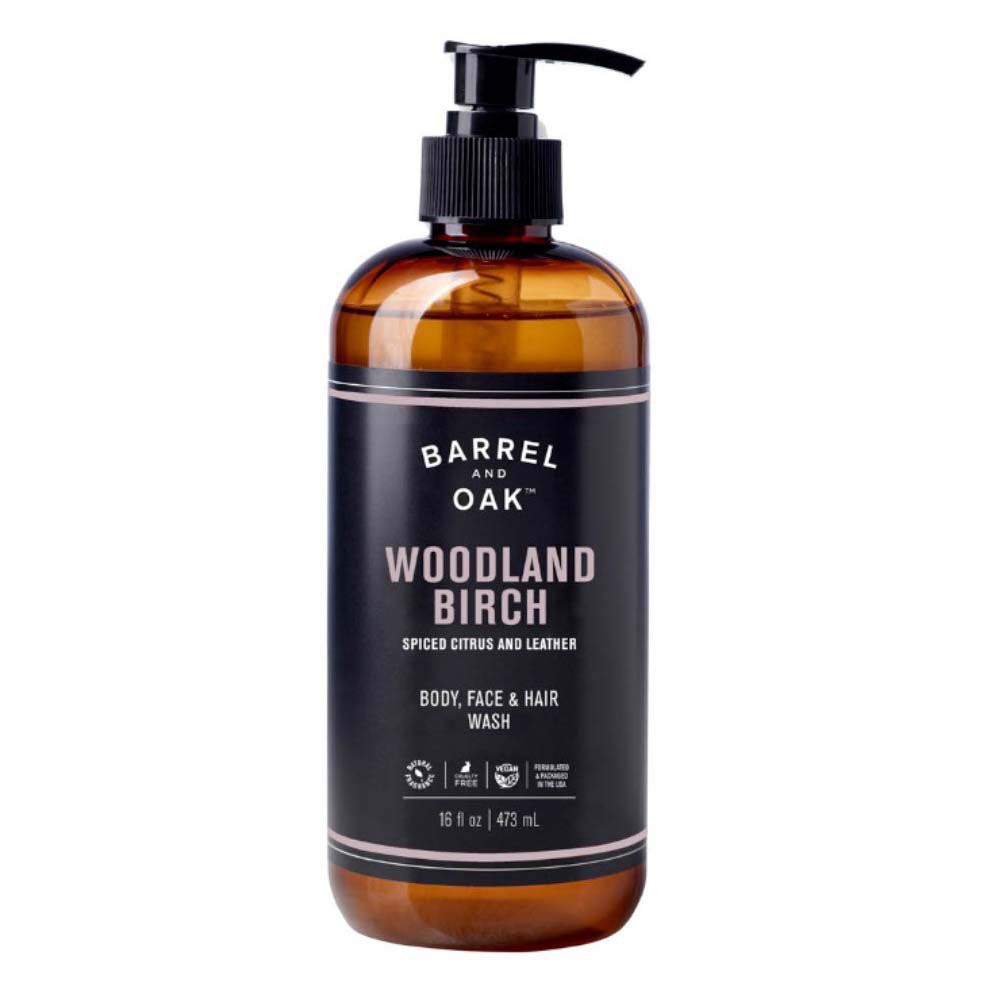 slide 1 of 1, Barrel and Oak Woodland Birch All In One Wash - Spiced Citrus and Leather, 16 oz