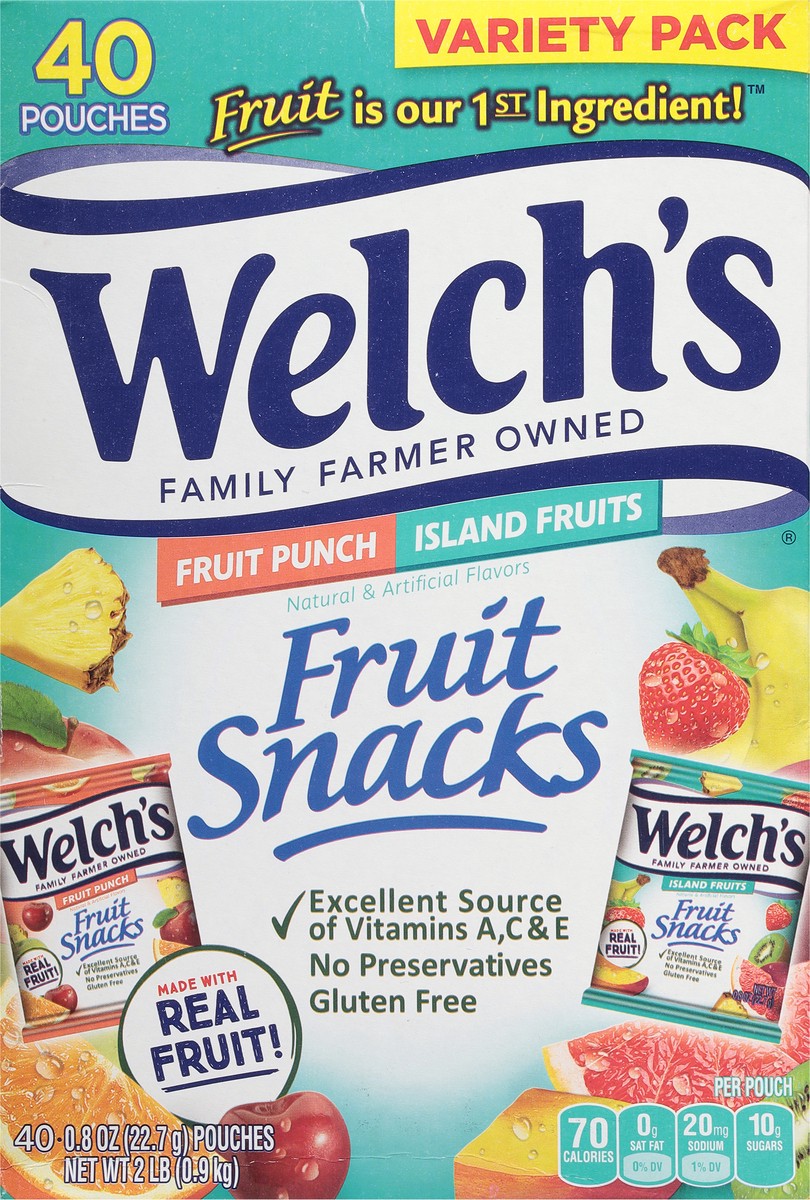 slide 3 of 9, Welch's Fruit Snacks, Fruit Punch & Island Fruits, 40 ct