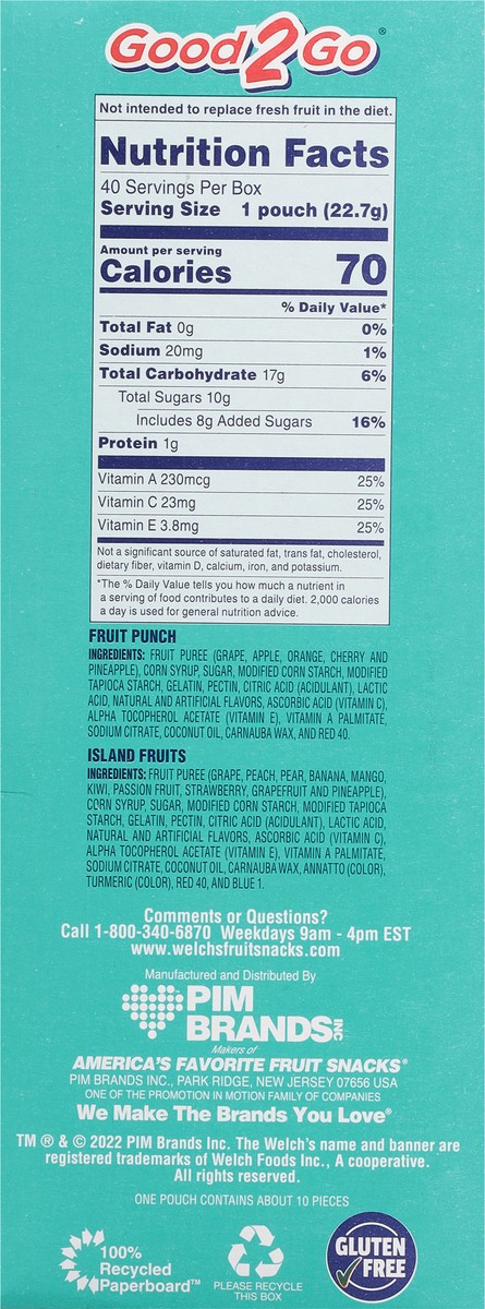 slide 5 of 9, Welch's Fruit Snacks, Fruit Punch & Island Fruits, 40 ct