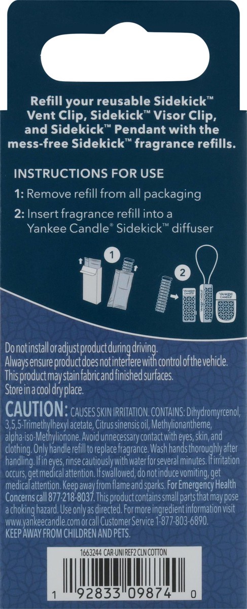 slide 9 of 11, Yankee Candle Sidekick 2 Pack Clean Cotton Air Fresheners Refills 2 ea, 2 ct