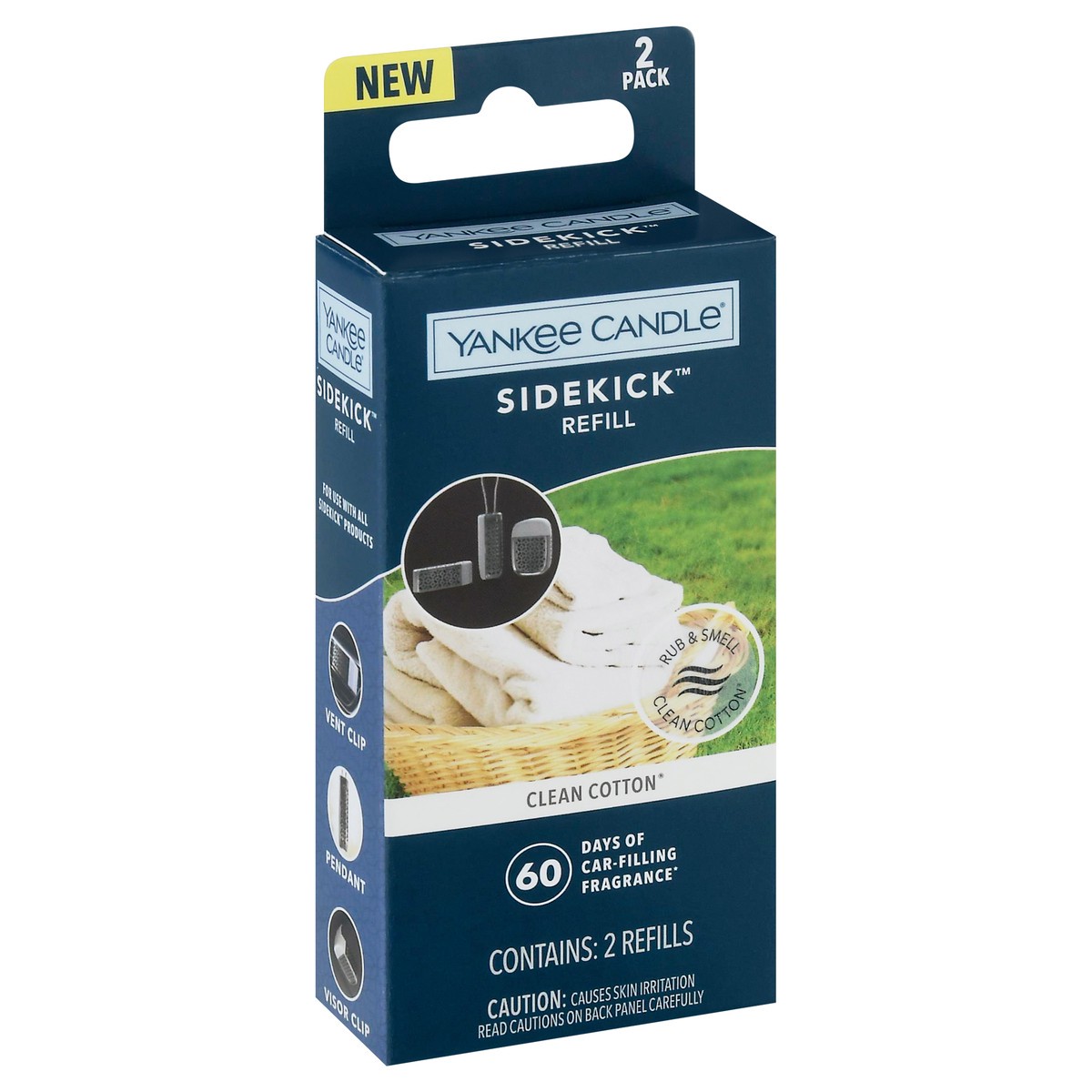 slide 11 of 11, Yankee Candle Sidekick 2 Pack Clean Cotton Air Fresheners Refills 2 ea, 2 ct