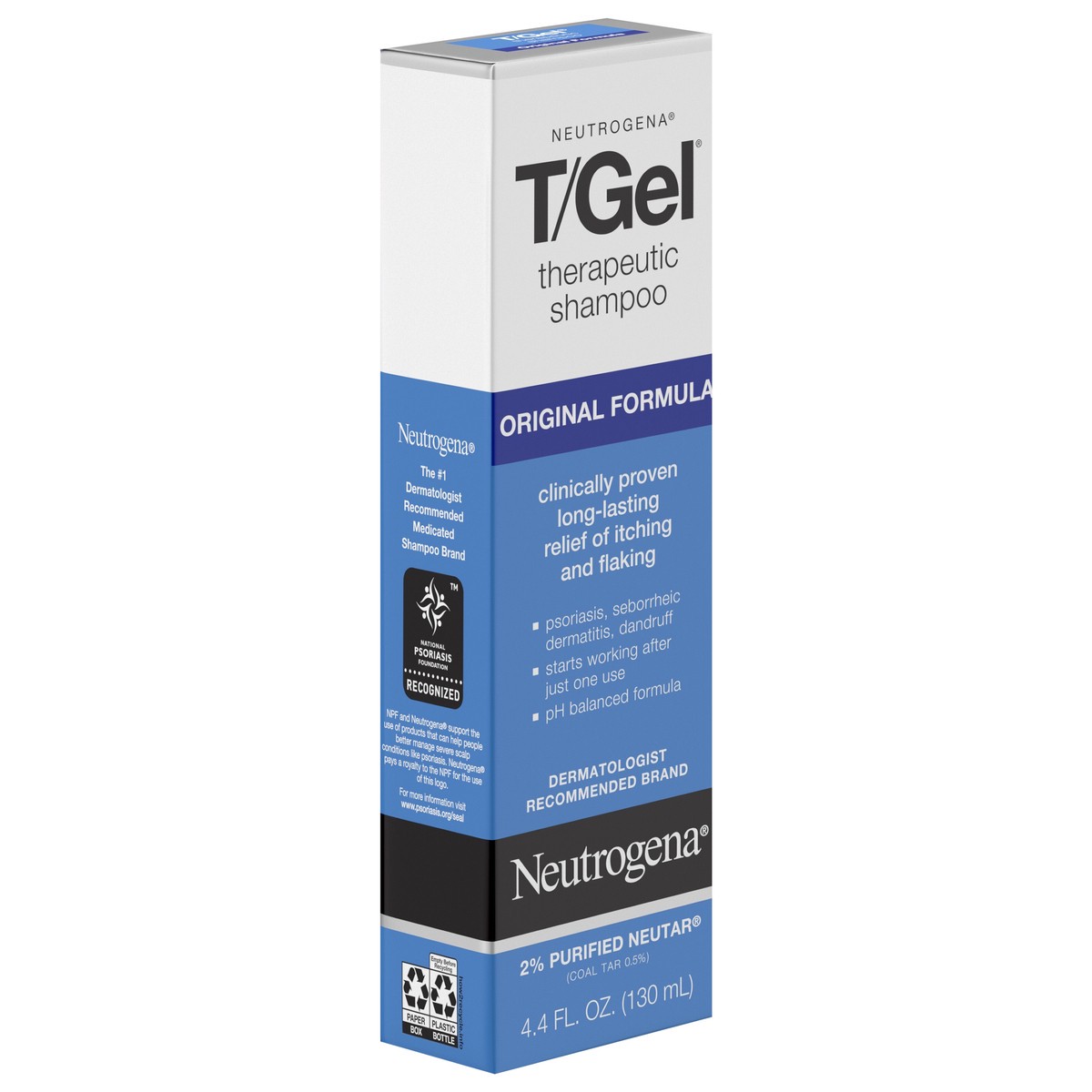 slide 3 of 8, Neutrogena T/Gel Therapeutic Shampoo Original Formula, Anti-Dandruff Shampoo for Long-Lasting Relief of Itching, Flaking Scalp Caused by Psoriasis & Seborrheic Dermatitis, 4.4 fl. oz, 4.40 fl oz