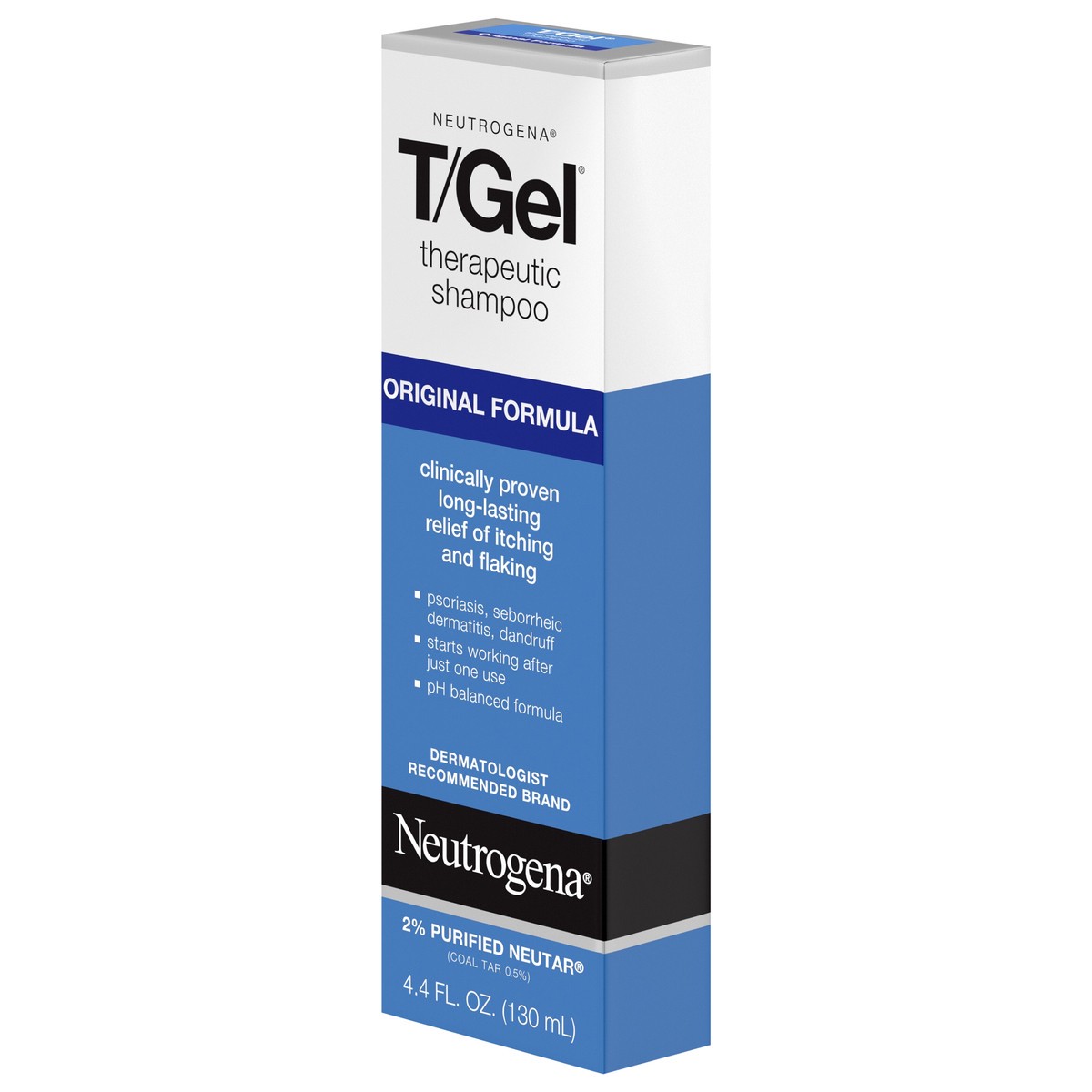 slide 4 of 8, Neutrogena T/Gel Therapeutic Shampoo Original Formula, Anti-Dandruff Shampoo for Long-Lasting Relief of Itching, Flaking Scalp Caused by Psoriasis & Seborrheic Dermatitis, 4.4 fl. oz, 4.40 fl oz