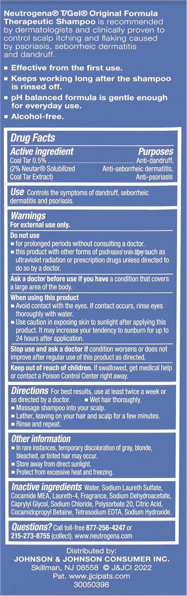 slide 6 of 8, Neutrogena T/Gel Therapeutic Shampoo Original Formula, Anti-Dandruff Shampoo for Long-Lasting Relief of Itching, Flaking Scalp Caused by Psoriasis & Seborrheic Dermatitis, 4.4 fl. oz, 4.40 fl oz