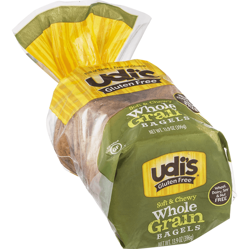 slide 5 of 8, Udi's Gluten Free Whole Grain Bagels, Frozen, 13.9 oz, 13.9 oz