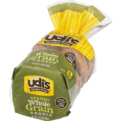 slide 8 of 8, Udi's Gluten Free Whole Grain Bagels, Frozen, 13.9 oz, 13.9 oz