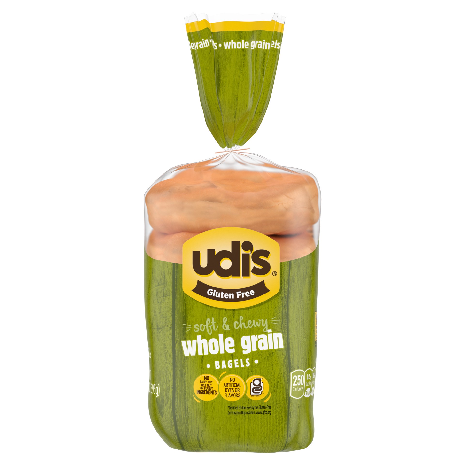 slide 1 of 8, Udi's Gluten Free Whole Grain Bagels, Frozen, 13.9 oz, 13.9 oz