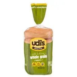 Udi's Gluten Free Whole Grain Bagels, Frozen, 13.9 oz