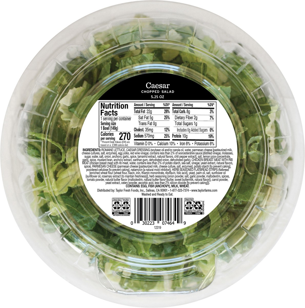 slide 7 of 8, Taylor Farms Chopped Salad Caesar 5.25 Oz - 5.25 OZ, 5.25 oz