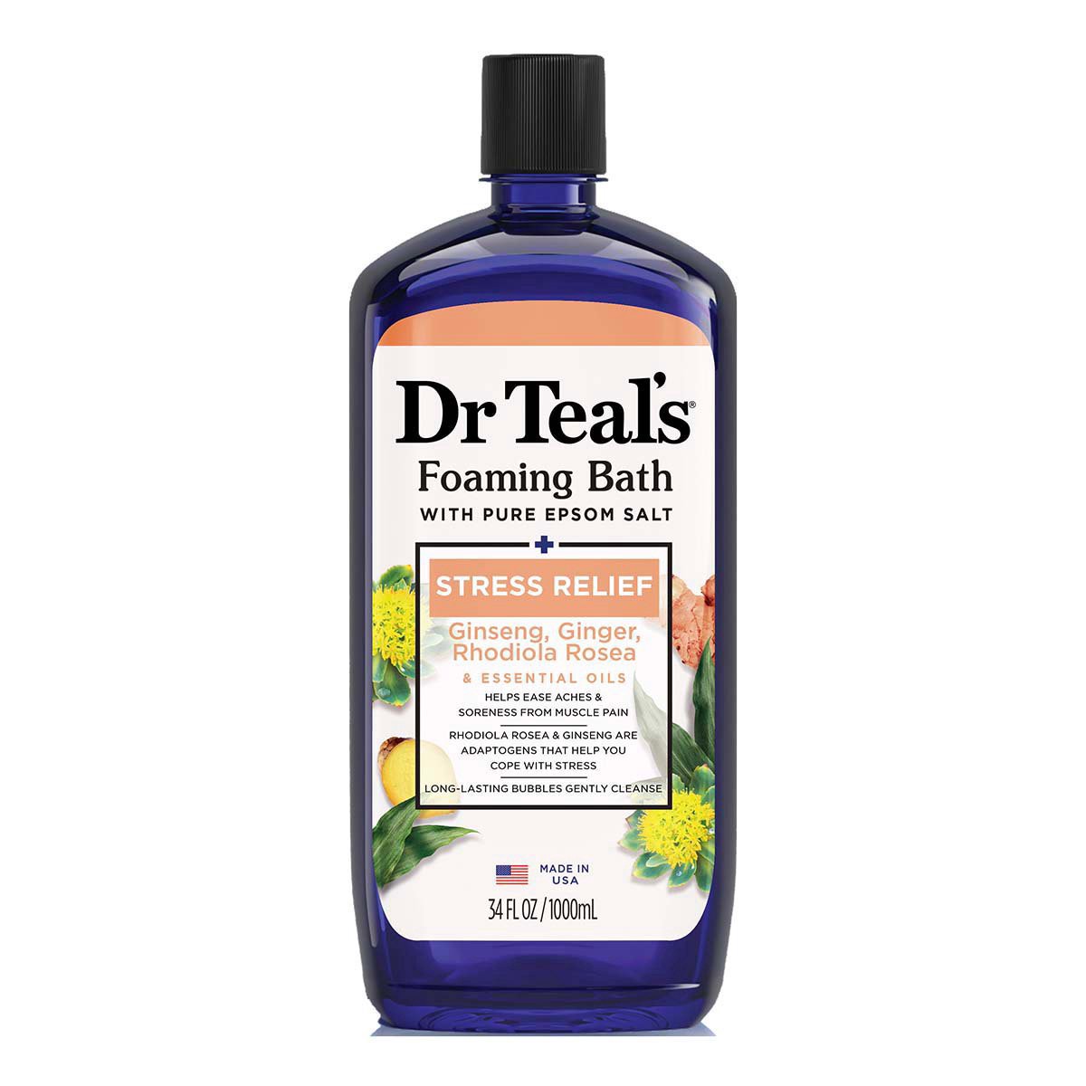 slide 1 of 1, Dr. Teal's Foaming Bath with Pure Epsom Salt 34 fl oz, 34 fl oz