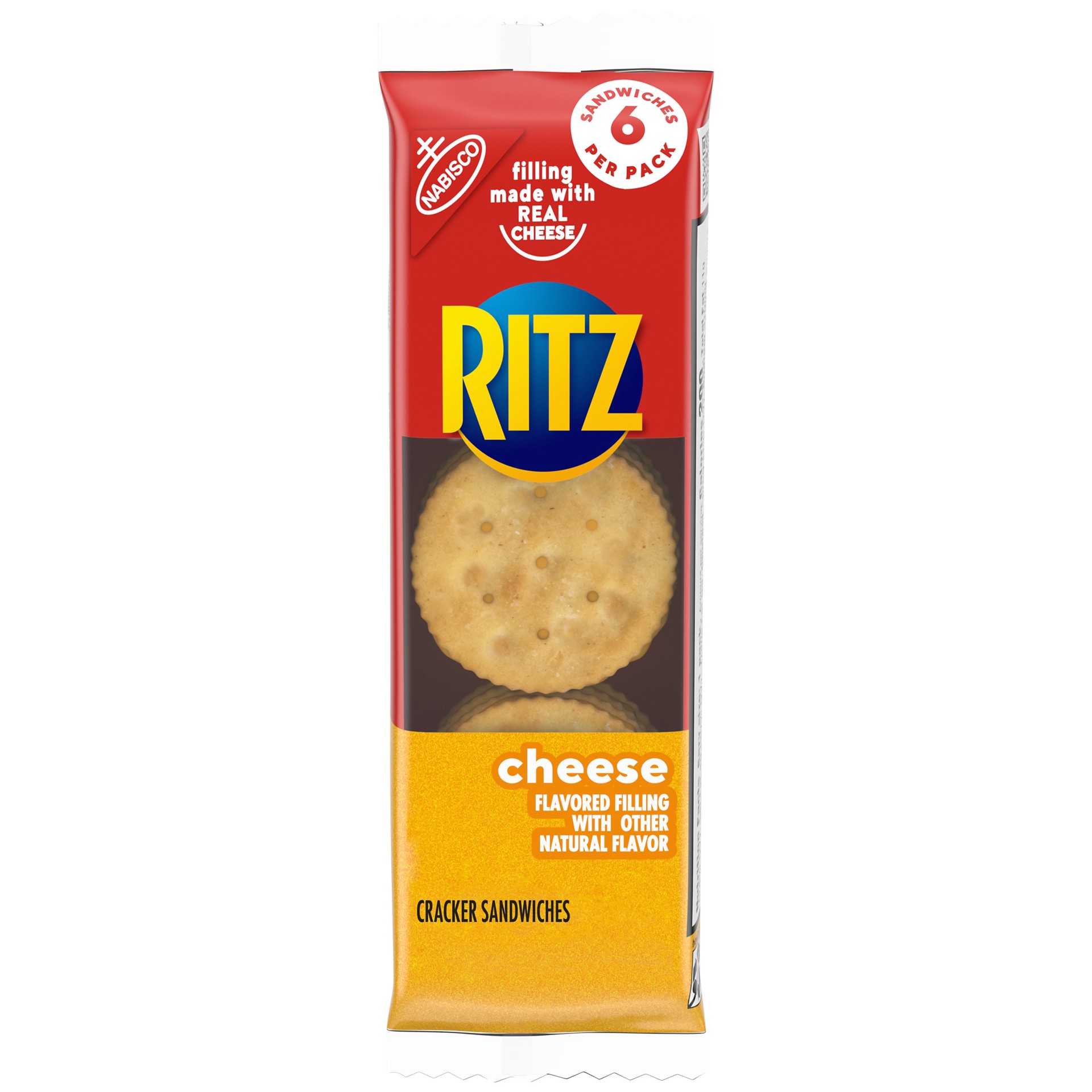 slide 1 of 9, RITZ Cheese Sandwich Crackers, Snack Pack - 1.35 oz, 21.6 oz
