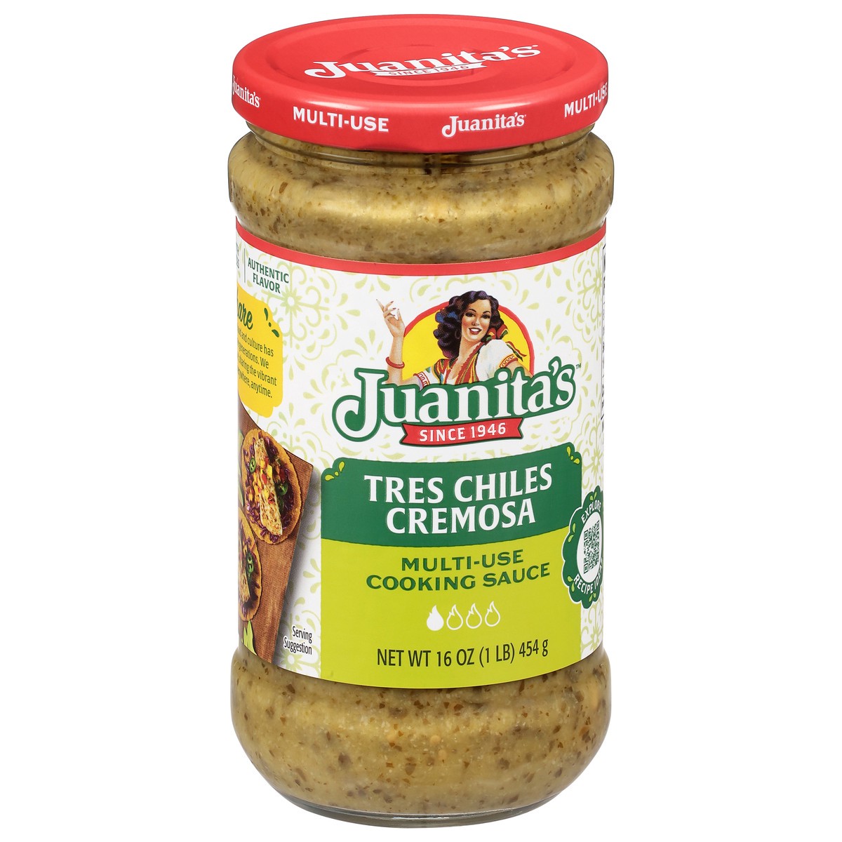 slide 3 of 4, Juanitas Tres Chiles Cremosa, 16 oz