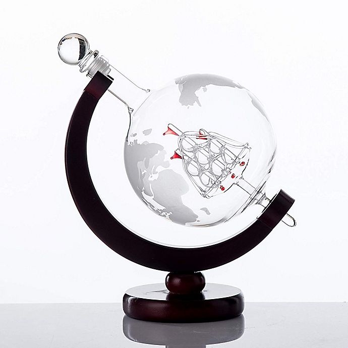 slide 4 of 7, Classic Touch Bezrat Globe Whiskey Decanter, 1 ct