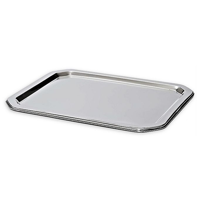 slide 1 of 4, Classic Touch Bezrat Rectangular Serving Tray, 16.5 in