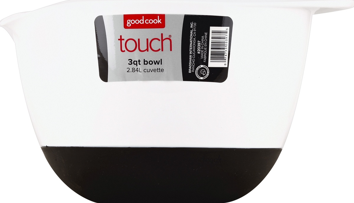 slide 3 of 4, Good Cook Touch Plastic Rubber Base Mixing Bowl, 3 qt