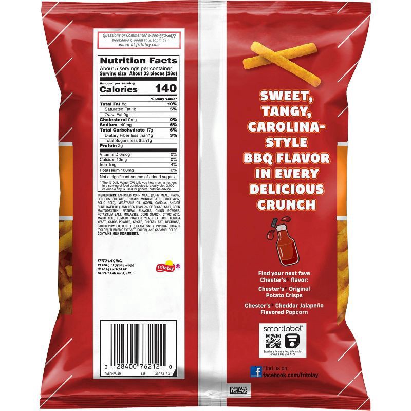 slide 3 of 4, Chester's Fries Corn Snacks Carolina Style BBQ Flavored 5 1/4 Oz, 5.25 oz