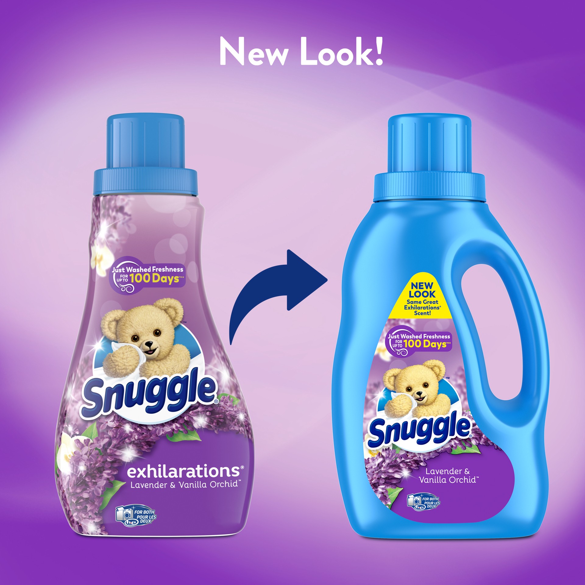 slide 2 of 3, Snuggle Exhilarations Liquid Fabric Softener, Lavender & Vanilla Orchid, 96 Ounce, 112 Loads, 96 fl oz