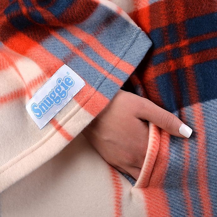 slide 5 of 5, Snuggie Classic Plaid Blanket - Orange, 1 ct