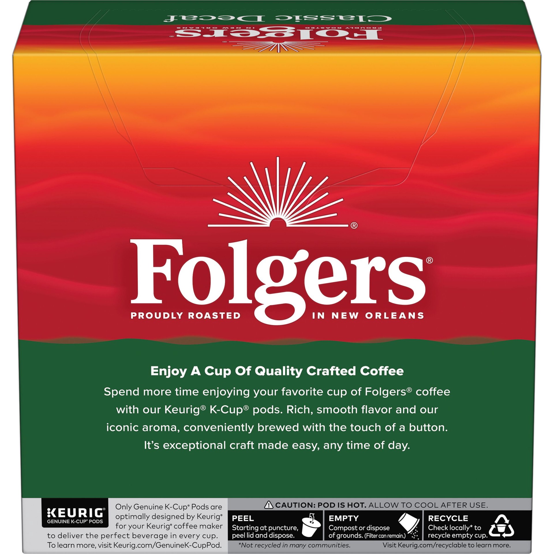 slide 7 of 7, Folgers Decaffeinated Medium Classic Decaf Coffee 32 - 0.24 oz K-Cup Pods, 32 ct