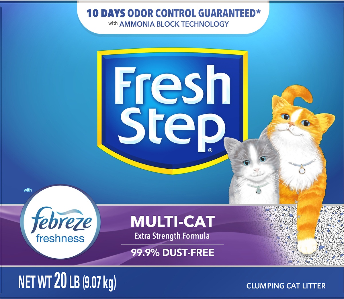 slide 5 of 6, Fresh Step Multi-Cat Scented Litter with the Power of Febreze, 20 lb